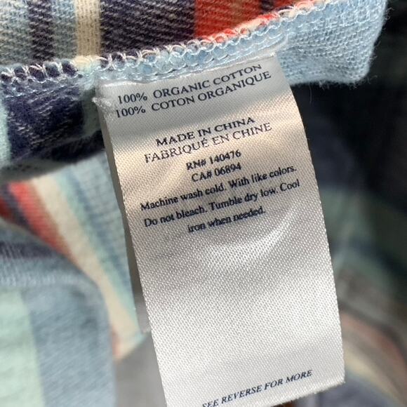 FAHERTY BRAND Men's Blue/Orange/Red Three-Button Baja Pullover Hooded Poncho SZL - Picture 9 of 10